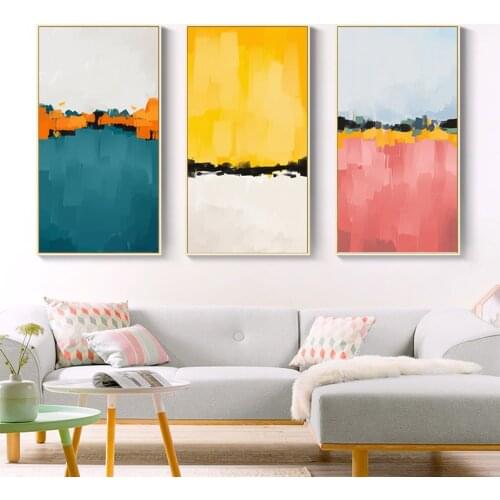 Modern Abstract Multi Colors Brush Background Canvas Paintings Wall Art Picture Poster Print Living Room Bedroom Home Decoration