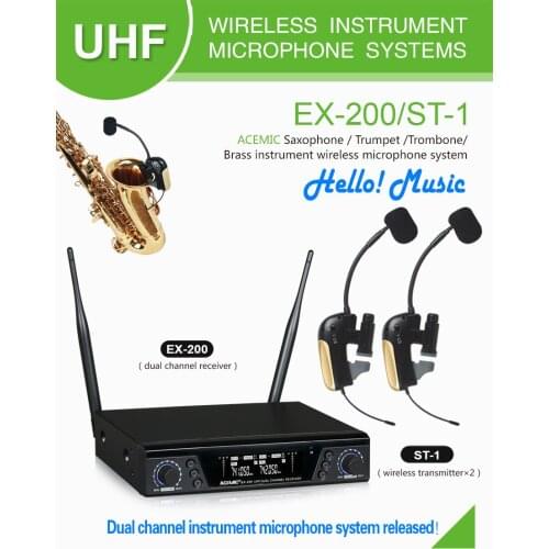ACEMIC EX-200/ST-1 wireless saxophone microphone system,musical Instrument amplifier microphone