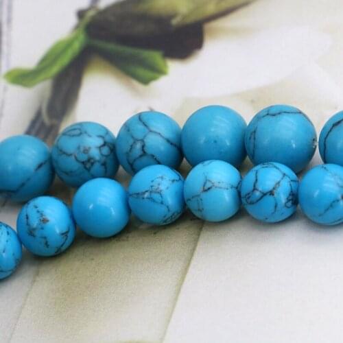 Blue Turkey stone black lines round 10/12mm size optional loose beads 15 inches DIY New Beautiful! jewelry making design gifts