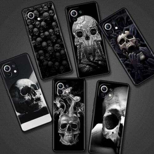 Grim Reaper Skull Skeleton Case For Xiaomi Mi 11 Lite 5G 10T Note 10 9T CC9 CC9E 9 11X Pro Black Soft Phone Cover Shell A2lite
