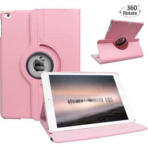 PU Leather Case For 10.2 8th Generation 2017 2018 9.7 iPad Air 4 10.9 Funda Pro 10.5 11 Cover 360 Degree Rotation Leather Stand