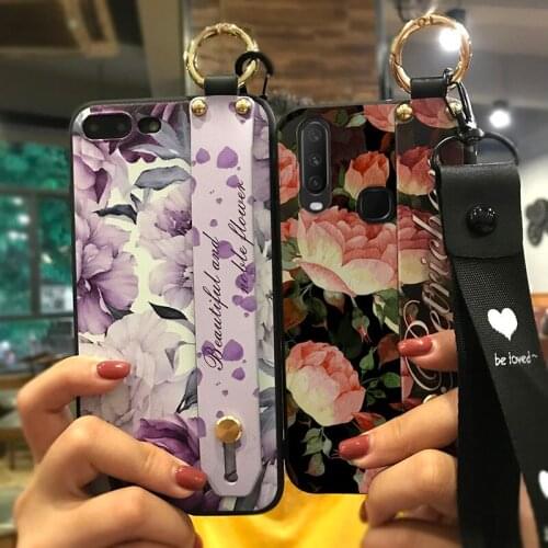 Lanyard Phone Case For VIVO Y17/Y3/Y15/Y12/V1901A 6.35-inch Delicate Painted TPU Silicone Cover Shockproof Case Phone Holder