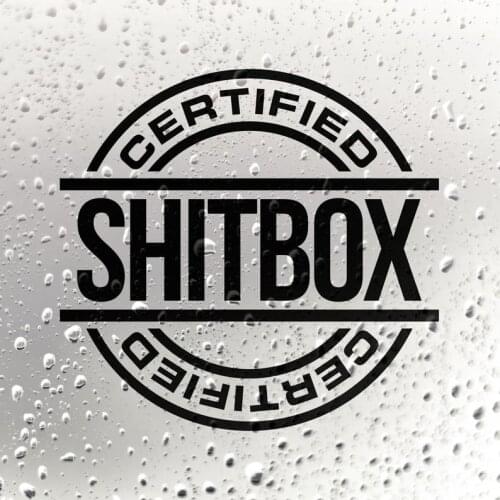 Personality Black/White Vinyl Car Sticker Certified Shitbox Window Decals Creative Car Body Laptop Decorative Decal