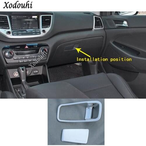 For Hyundai Tucson 2015 2016 2017 2018 Car Styling Stick Body Abs Co-Pilot Storage Box Bins Switch Trim Frame Cover Parts 1pcs