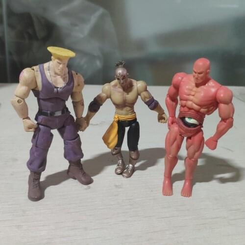 Lot of 3pcs 4" Street Fighter Red Seth Guile Loose Action Figure Collection Boy Toys