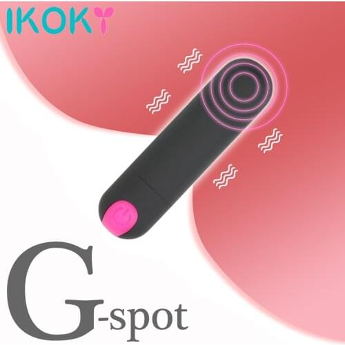 IKOKY Strong Vibration Mini Bullet Vibrator Sex Toys for Women G-spot Massager Powerful Finger Design USB Charge 10 Speed