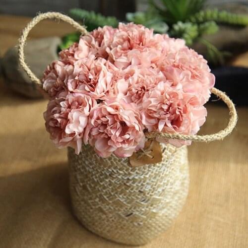 5 heads Artificial Peony Fashion Flower Bunch Artificial Flower For Home Decoration Wedding Fake Flower DIY Christmas Decoration