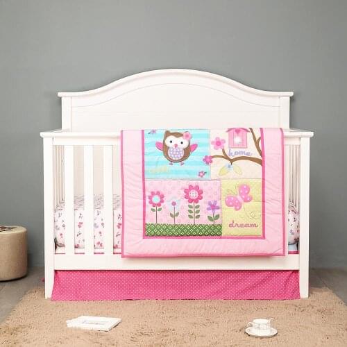 3PCS Baby Bedding piece Set Cotton crib set de berco cot bedding set ,include:(fitted sheet+comforter+bed skirt)