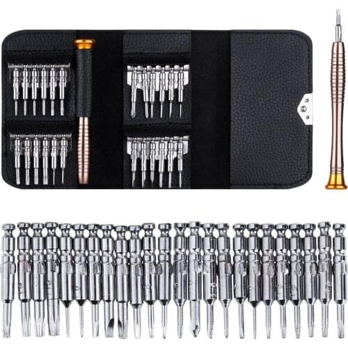 Leather Case 25 In 1 Torx Screwdriver Set Mobile Phone Repair Tool Kit Multitool Hand Tools For Iphone Watch Tablet PC