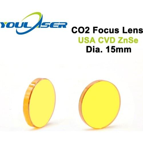 ZnSe Laser Focus Lens Dia. 15mm FL 50.8 63.5mm for CO2 Laser Engraving Cutting Machine