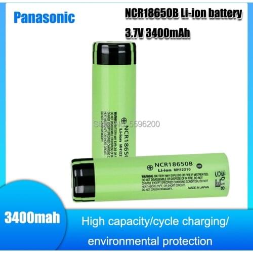 Panasonic 100% New 18650 battery 3400mAh 3.7V lithium battery for NCR18650B 3400mah Suitable for flashlight battery