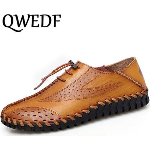 Mens Driving Shoes 2019 Men Genuine Leather Loafers Shoes Fashion Handmade Soft Breathable Moccasins Flats Slip On Shoes XC-59