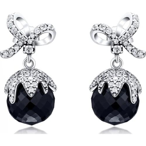 Ball Earrings Silver 925 Sterling Womens Classic Drop Earrings Love Knot Earrings Dangle Earring Female Organizer Fine Jewelry