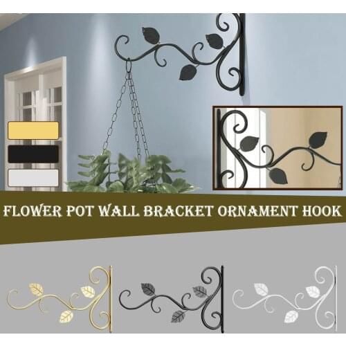 Wall Mounted Floating Shelves Indoor And Outdoor Wall Type Plant Pot Hanging Bracket Hanger Metal Hook Plant Flower Pot Rack