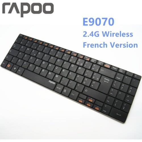New Original Rapoo E9070 2.4G Multi-Media Programmable 5.6mm Ultra-Slim Wireless Keyboard for Laptops Desktops PC Free Shipping