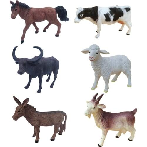 Artificial Painted Farm Animals Figures Learning Toy Farm Figurines Set Farm Animals Crafts Dolls House Life Scene Ornaments