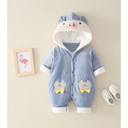 Newborn Baby Girl Clothes Winter Warm Baby Rompers Jumpsuit Cute Cartoon Infant Outfits Boys Baby Clothing Bebe Costume Snowsuit