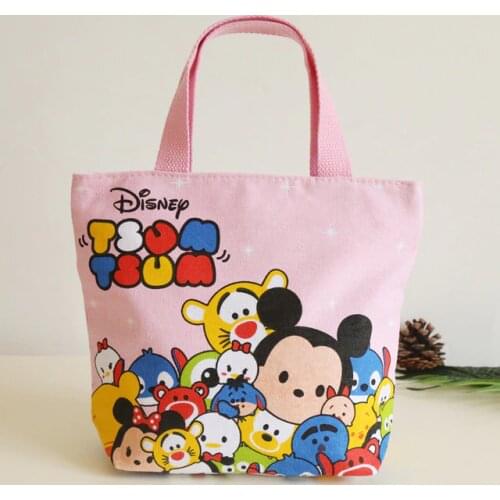 Disney cartoon portable canvas lunch bag lady cloth bag mickey mouse Minnie bag student tool sundries bag totes handbag TSUM