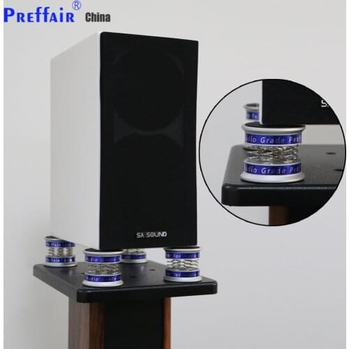 Preffair 4PCS Black/Silver Aluminum Spring Speakers Spikes Isolation Stand for HiFi Amplifier/Speaker/Turntable/Player