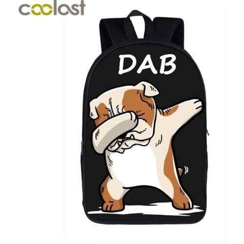 Dab Puppy Shiba Inu / German Shepherd / Bull Dog Backpack For Teenage Women Men Bags Boys Girls Dabbing School Backpack Bags