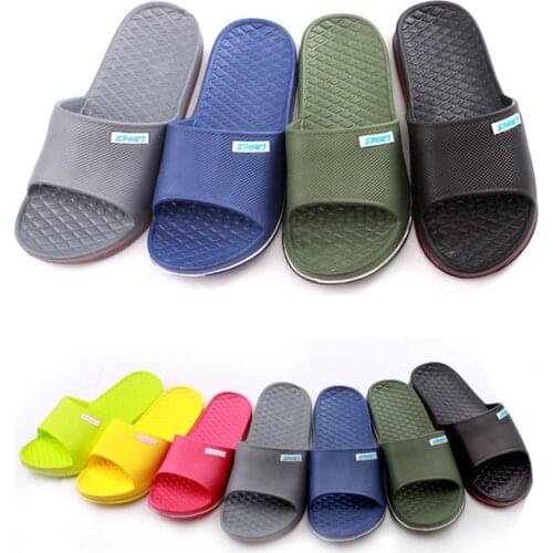 Indoor comfortable soft slippers Men women Non-slip bathroom home shoes Flat EVA Thick sole Slides Womens sandals