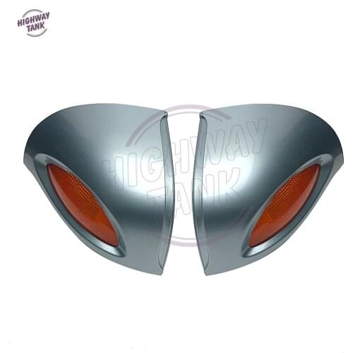 Silver Blue Motorcycle Rear View Mirrors with Turn Signal Cover Case for BMW R1100 RT R1100 RTP R1150 RT