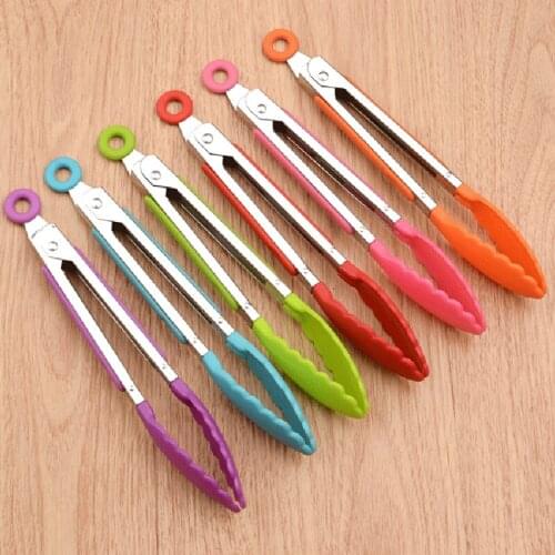 Silicone BBQ Grilling Tong Salad Bread Serving Tong Non-Stick Kitchen Barbecue Grilling Cooking Tong with Joint Lock