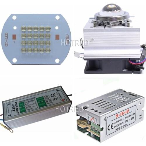 30W 50W COB 365nm 385nm 395nm 410nm UV curing system Ultra Violet High Power COB LED+Driver +heatsink+cooler+ lens reflector