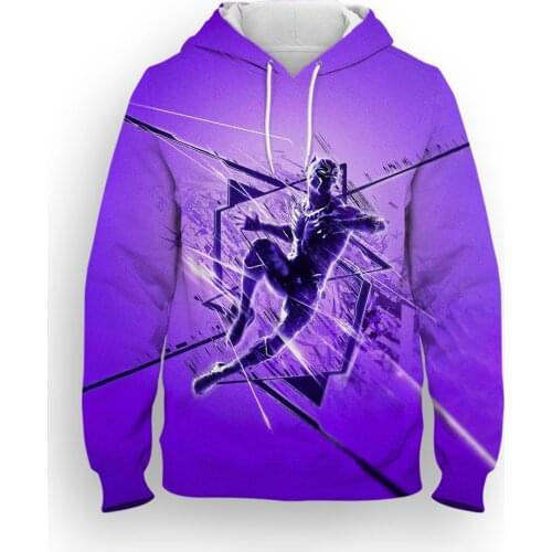 Spring Autumn Black Panther Mens Hooded 3D Print Harajuku Mens Clothes Fashion Womens sweatshirt Streetwear Kids Pullover