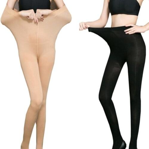 W58 Solid Color Sexy High Waist Velvet Pantyhose Women Large Size Female stockings Tights XXXL