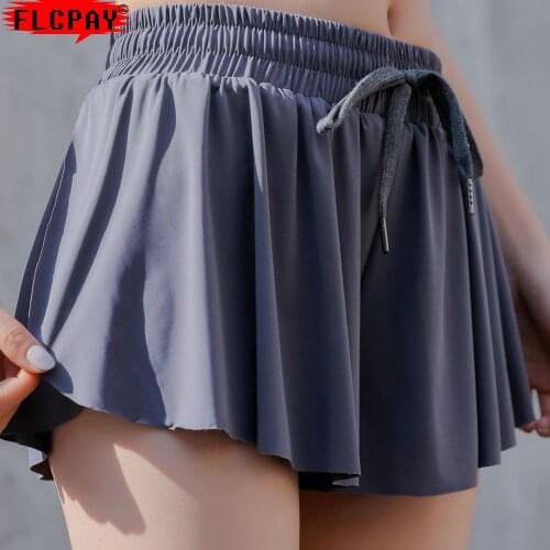 Xseyogai 2 in 1 Breathable Running Athletic Yoga Shorts With Skirt Fitness Clothes Women Sport Tennis Girls Outdoor Sportswear