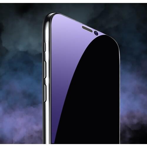 Anti-Spy Blu-ray Tempered Glass Film for iPhone 12 11 Pro Max MINI Radiation Protection Privacy Screen Protector X XS Max XR SE
