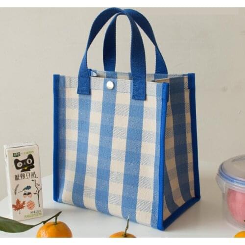 Women Plaid Lunch Box Bag Office Dinner Container Tote Childrens Waterproof Oil Proof Food Storage Lanch Bags Bolsa Picnic