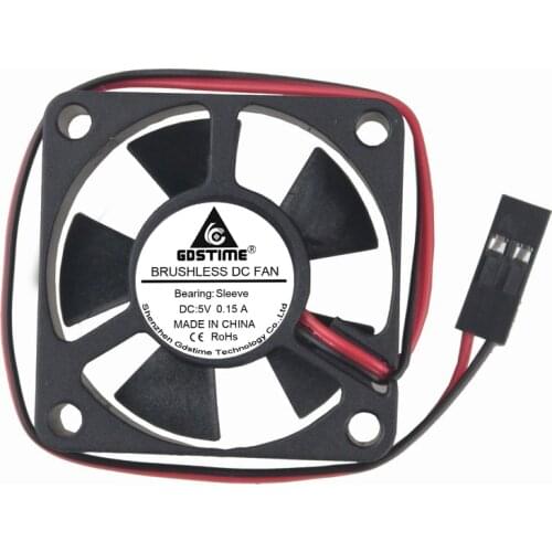 1pcs Gdstime Mini DC 5V Dupont 2Pin 35mm x 10mm Brushless Cooling Fan Small 3510 35x35x10mm 3.5cm 3D Printer Fan Axial Cooler