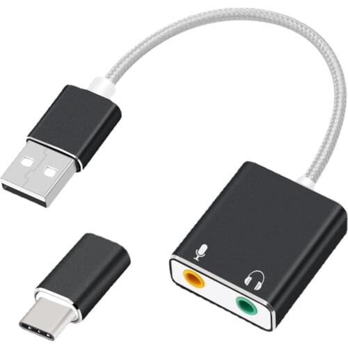 1pc External USB Sound Card Jack 3.5mm USB Audio Adapter Earphone Micphone Sound Card for Macbook Computer Laptop PC