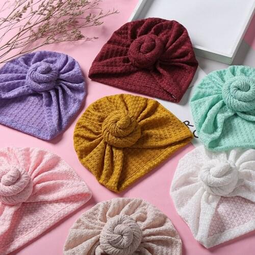 15pc/lot Children Accessories Newborn Baby Boys Girls Turban Cotton Beanie Cap Hat Round Knot Head Wraps Toddler Hospital Caps