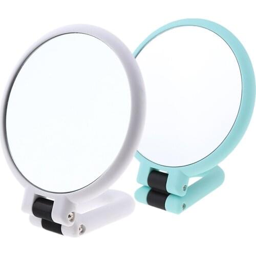 2Pcs Round Folding Handheld Double Sided Mirror Makeup 15X Magnifying Mirror
