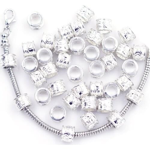 20Pcs European Spacer Beads Propitious Clouds Metal Silver Plated Fit Charms Bracelets Jewelry DIY Findings 9x7mm