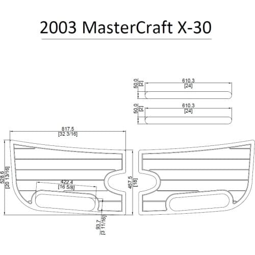 2003 MasterCraft X-30 Swim Platform Pad Boat EVA Teak Decking 1/4" 6mm