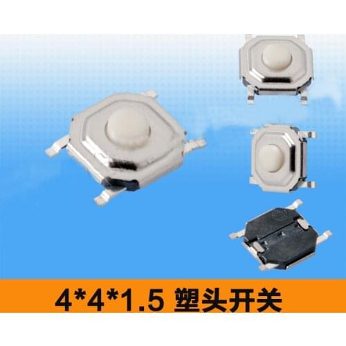 4*4*1.5/1.6mm 4 Pins SMT Plastic Button Switch SMD Mini Black Touch Tact Push Button Switch Dustproof
