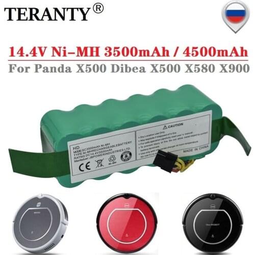 Upgrade 14.4v 4500mah Battery for Panda x500 Dibea x500 x580 x900 Haier T322 T321 T320 Vacuum cleaner CR120 CR121 CR540 battery