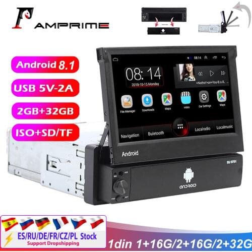 AMPrime 1din Car Radio Android wifi Car Multimedia GPS Navigation Autoradio Bluetooth Stereo Radio FM AUX USB Auto Audio player