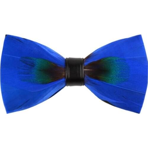 Free Shipping New male fashion man mens Original feather bow tie Azure series Blue bow groom wedding birthday gift