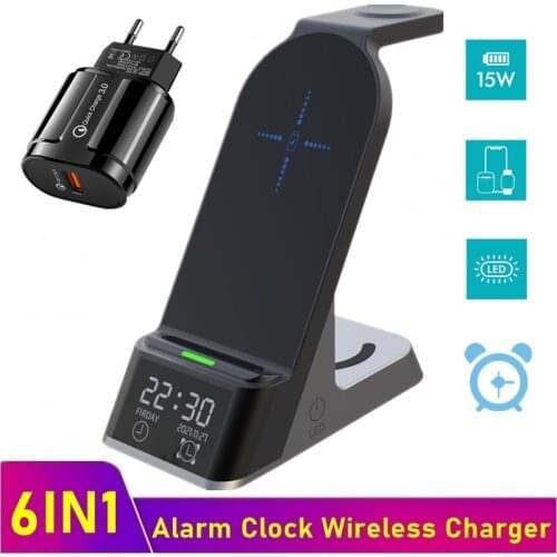 Tongdaytech 15W Fast Qi Wireless Charger For Apple Watch 5 4 3 2 1 Charging Station For Iphone 8 Plus XR XS 11 Pro Max Samsung