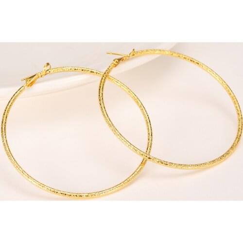 Bangrui Big Round Earrings New Trendy Gold Color Fashion Jewelry Wholesale 60mm Diameter Large Round Earrings Women