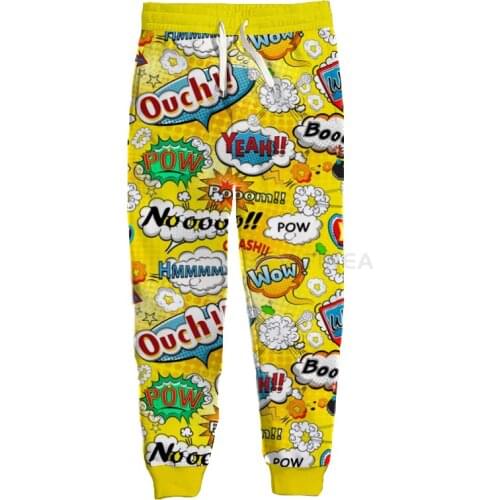 New Fashion Yeah Pop Art Graphic Spring Autumn Winter Hip Hop Casual Brand 3D Print Pants Polyester