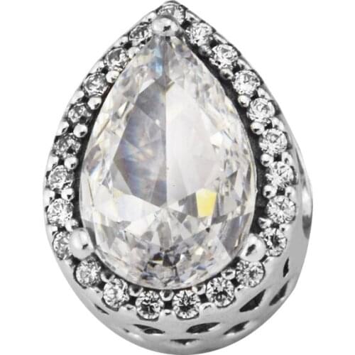 Beads for Jewelry Making DIY Sterling-Silver-Jewelry Radiant Teardrop Bead Charms Silver 925 Berloque Perles Charm