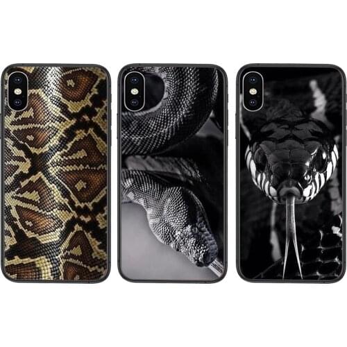 Ink Leather Snake Black Shell 3D New Released For Huawei P50 P40 Lite E P 40 P40Lite P40 Pro 2019 2020 2021