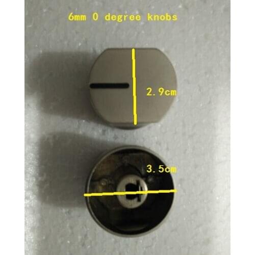 Gas burner parts Plated Zink Alloy knobs 0 degree 6mm