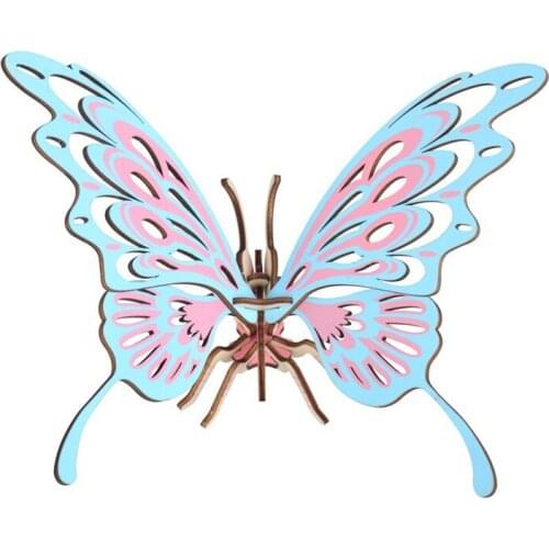 Children 3D Puzzle Wooden Toys wood butterfly 3D Wooden Games Brain Puzzle Teaser Creative Childrens Toys DIY gift P118